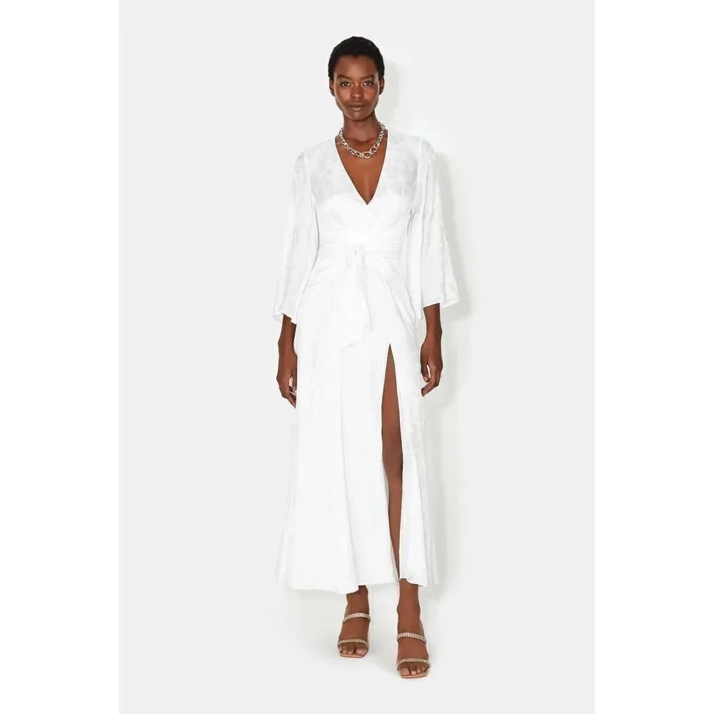 Galvan London silk Blend HAVANA BRIDAL WRAP DRESS EU40/US8